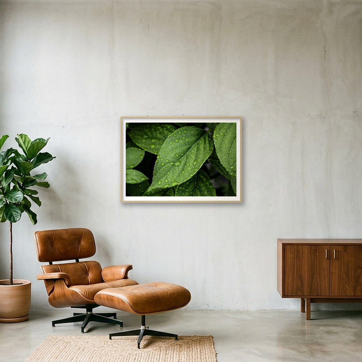 Raindrops — 100×70cm, 39×28" Oak Frame
