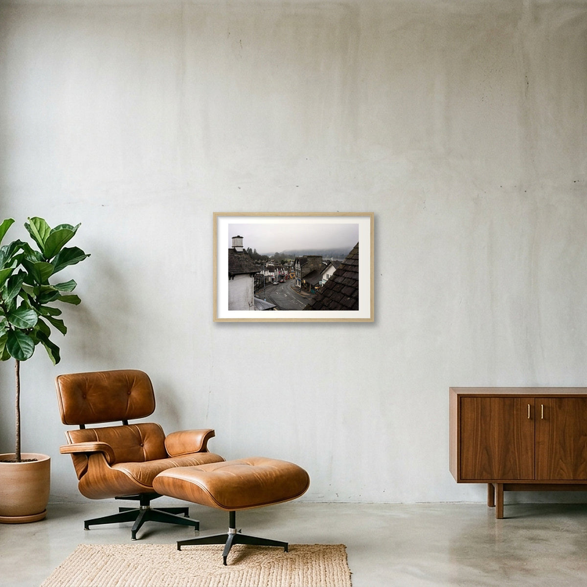 Morning Fog — 60×40cm, 24×16" Oak Frame