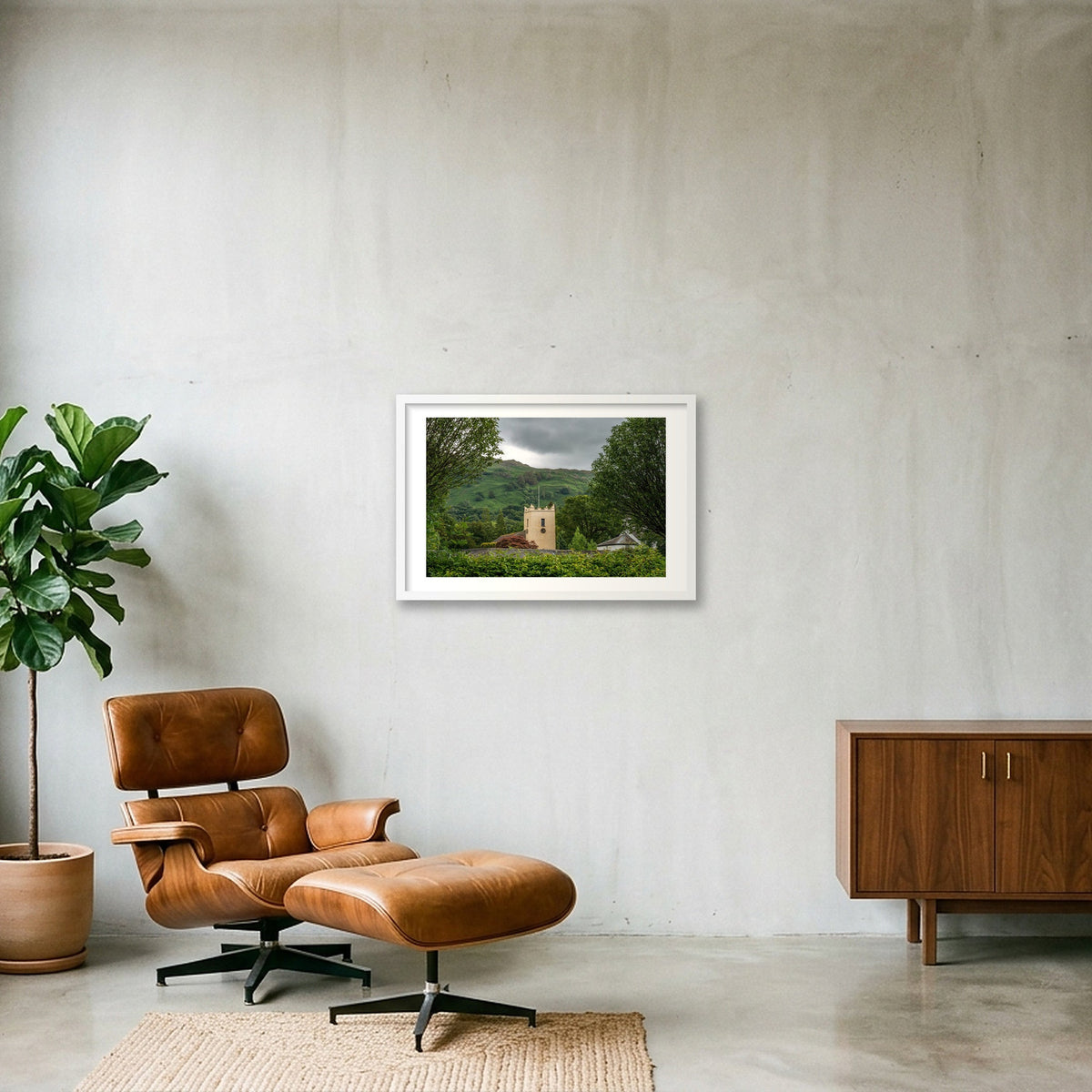 Church in Summer — 60×40cm, 24×16" White Frame