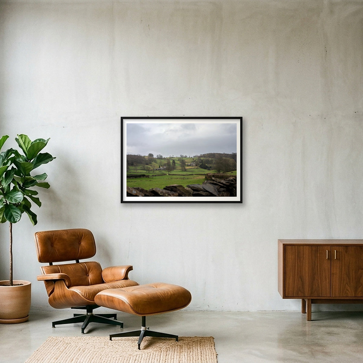 Mountain Farm — 100×70cm, 39×28" Black Frame