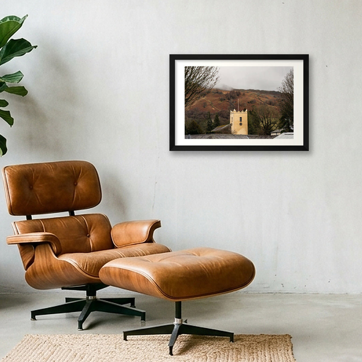 Church in Winter — 45×30cm, 18×12" Black Frame