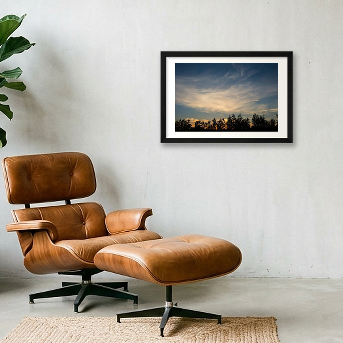 Sunset Over the Trees — 45×30cm, 18×12" Black Frame