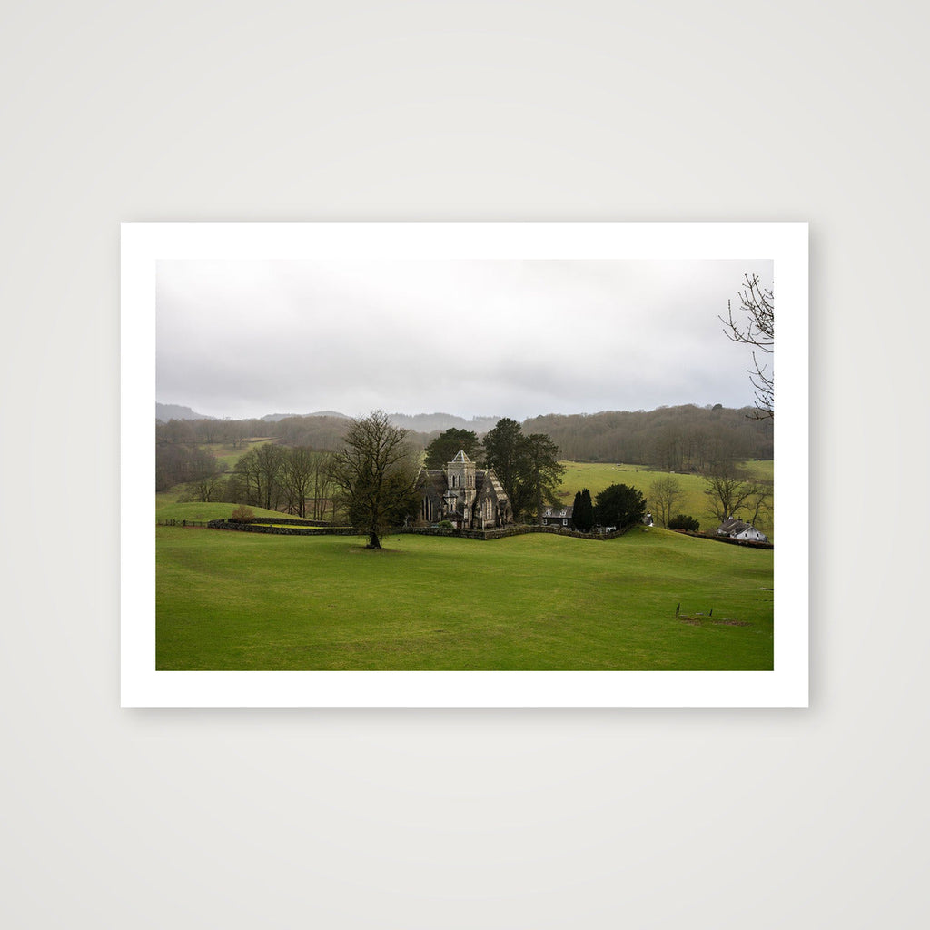 Church in the Rolling Hills — A4 (30×21cm, 12×8") Print only
