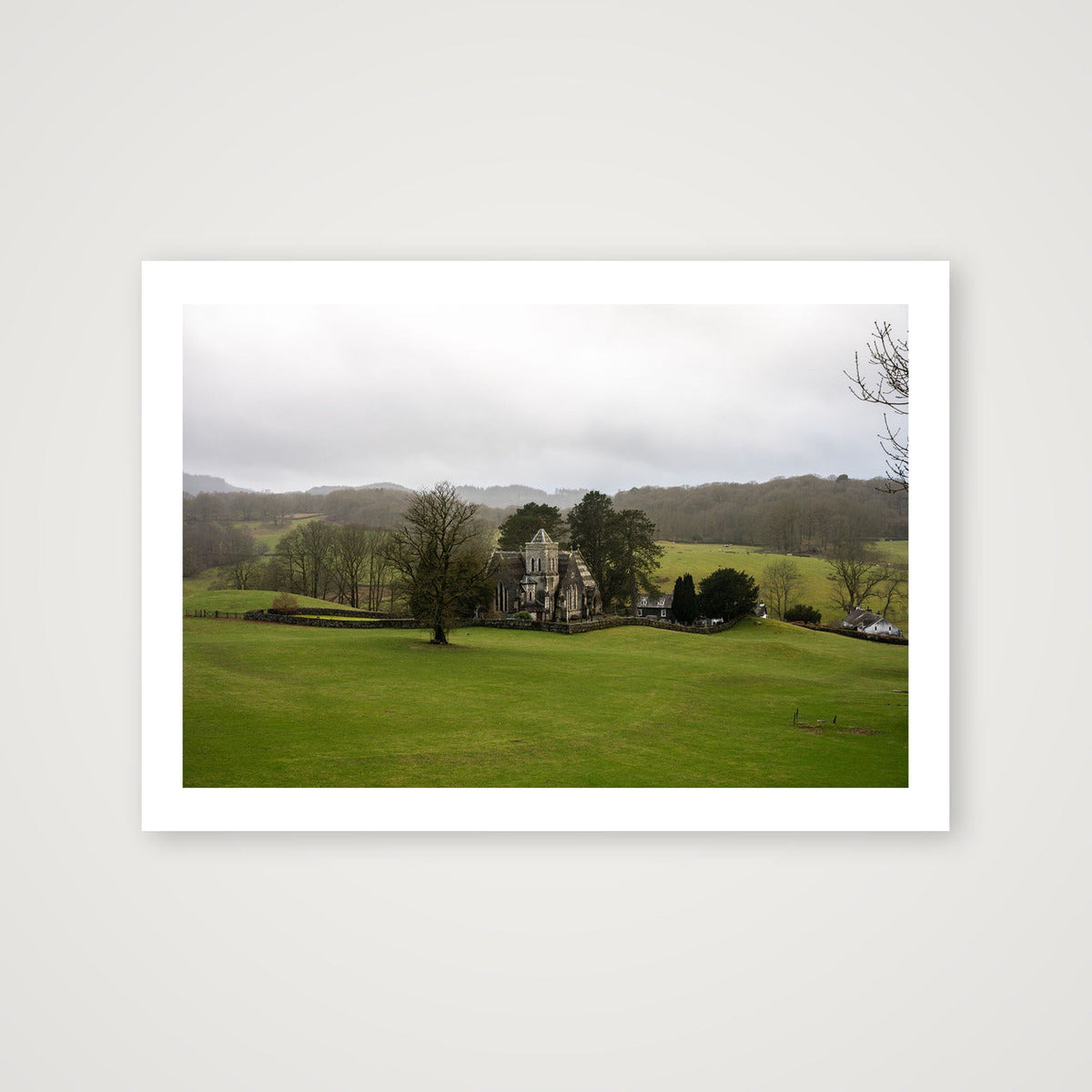 Church in the Rolling Hills — A4 (30×21cm, 12×8") Print only