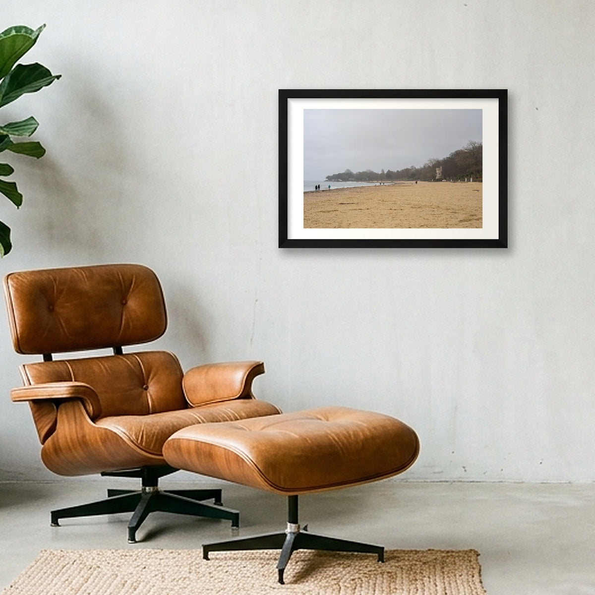 Tower on the Beach — 45×30cm, 18×12" Black Frame