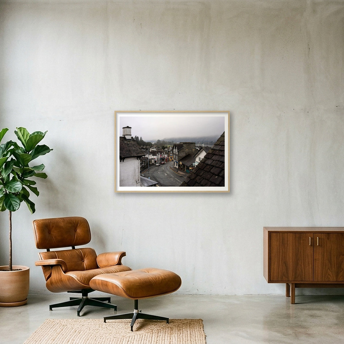 Morning Fog — 100×70cm, 39×28" Oak Frame