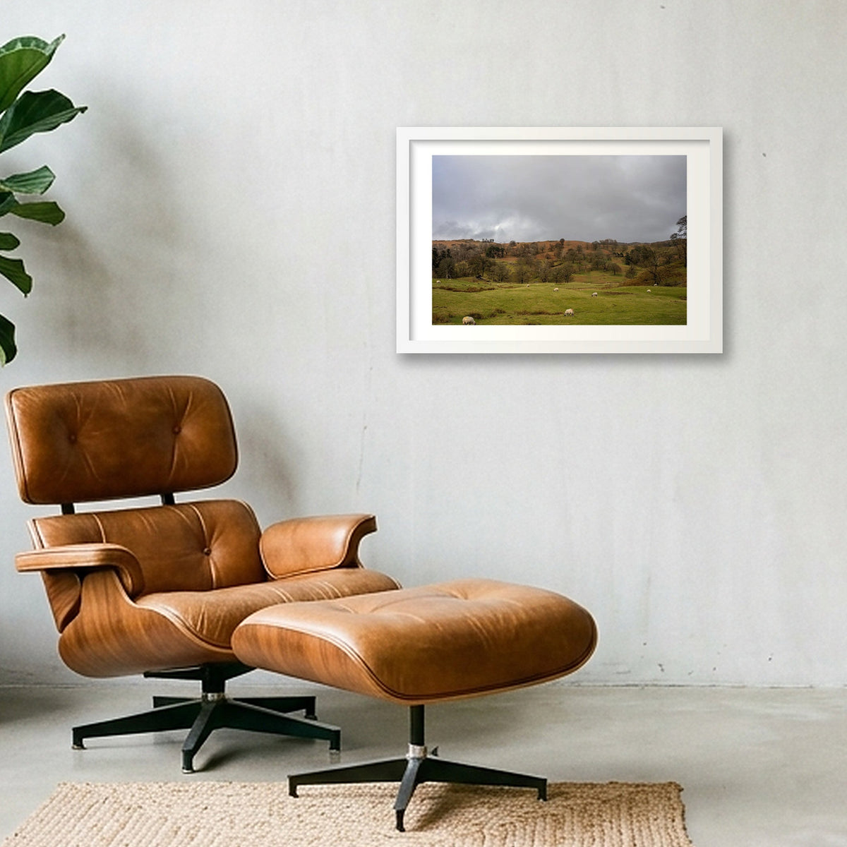 Grazing on the Hills — 45×30cm, 18×12" White Frame