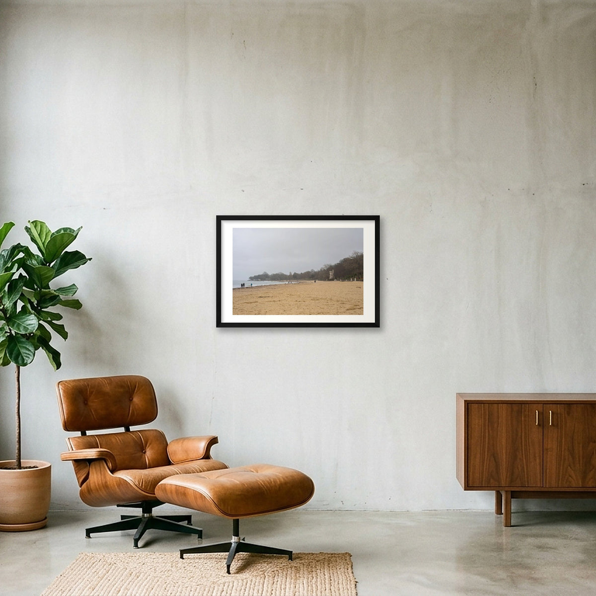 Tower on the Beach — 60×40cm, 24×16" Black Frame
