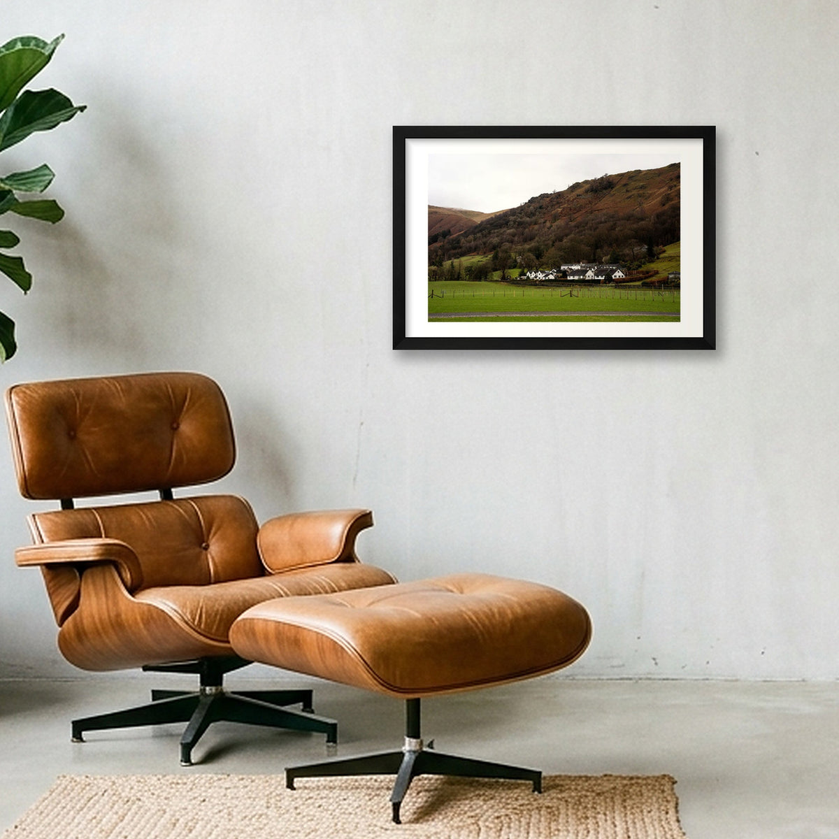 Hillside Village — 45×30cm, 18×12" Black Frame