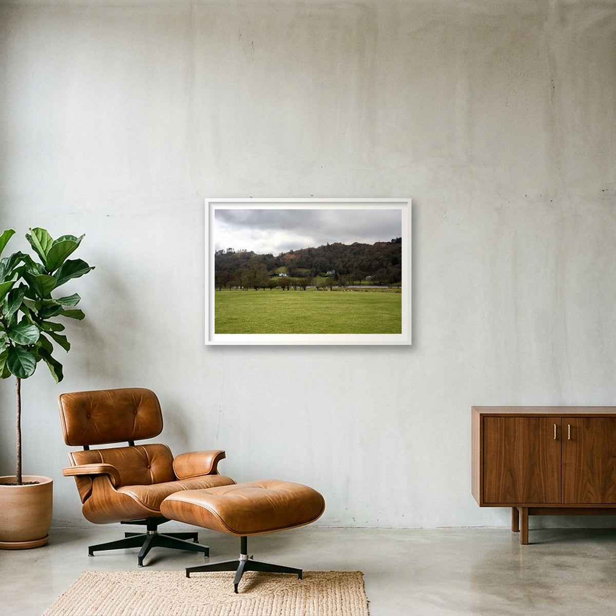 House on the Hills — 100×70cm, 39×28" White Frame