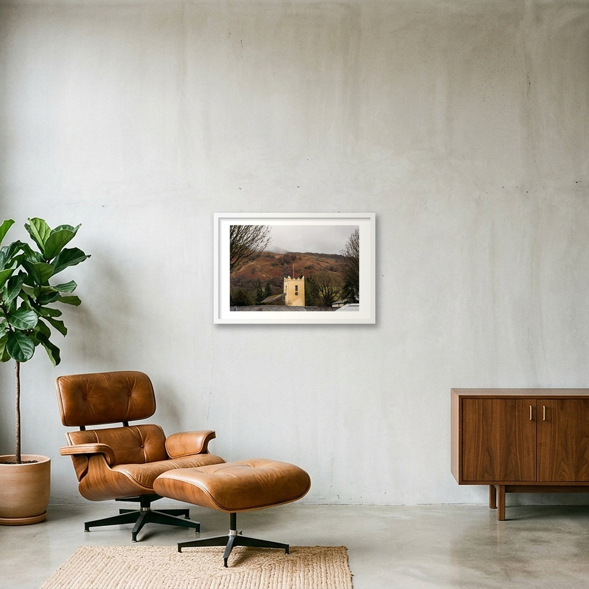Church in Winter — 60×40cm, 24×16" White Frame