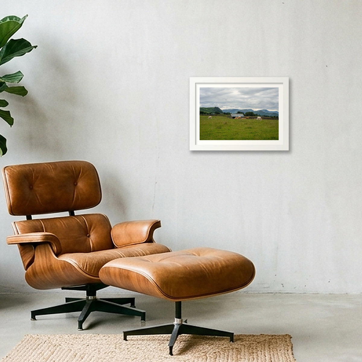 Grazing Cattle — A4 (30×21cm, 12×8") White Frame