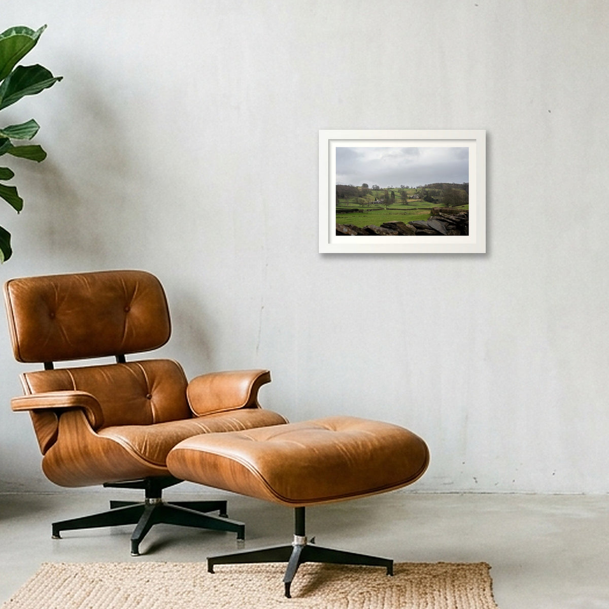 Mountain Farm — A4 (30×21cm, 12×8") White Frame