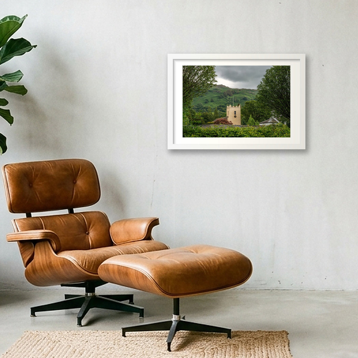 Church in Summer — 45×30cm, 18×12" White Frame