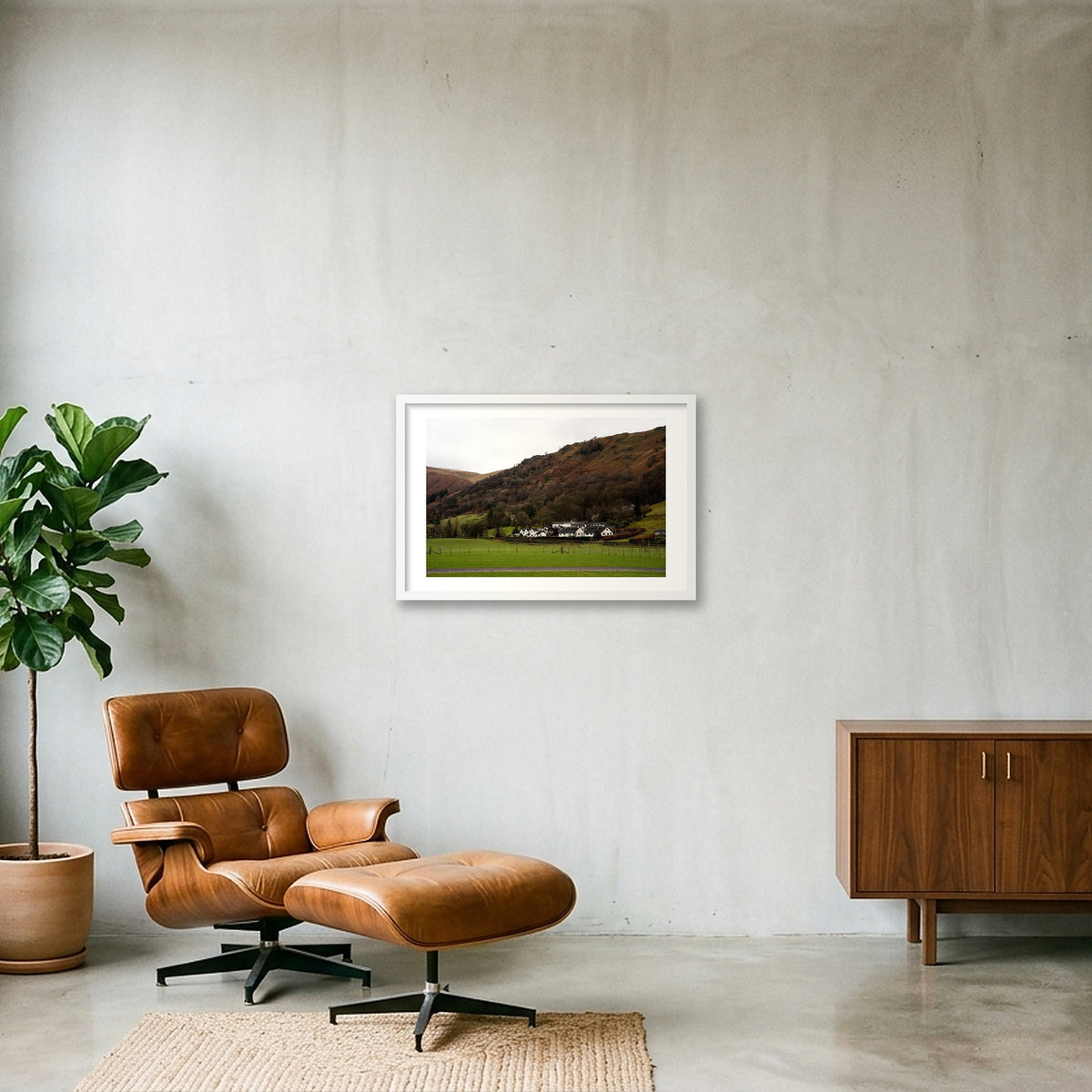Hillside Village — 60×40cm, 24×16" White Frame