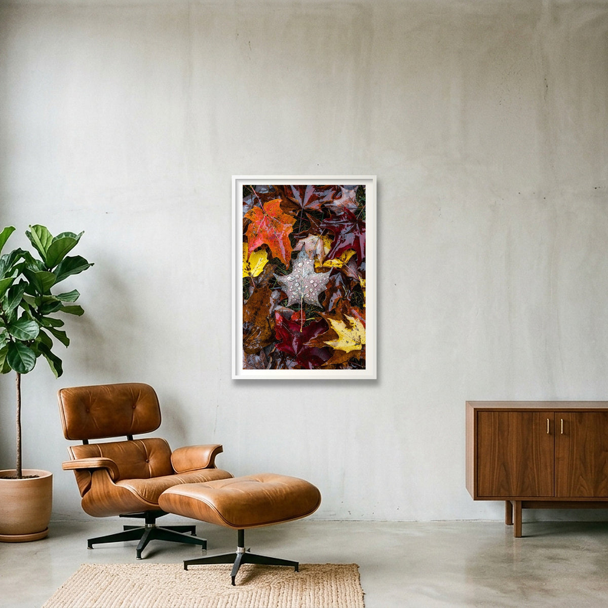 Maple Leaf — 70×100cm, 28×39" White Frame