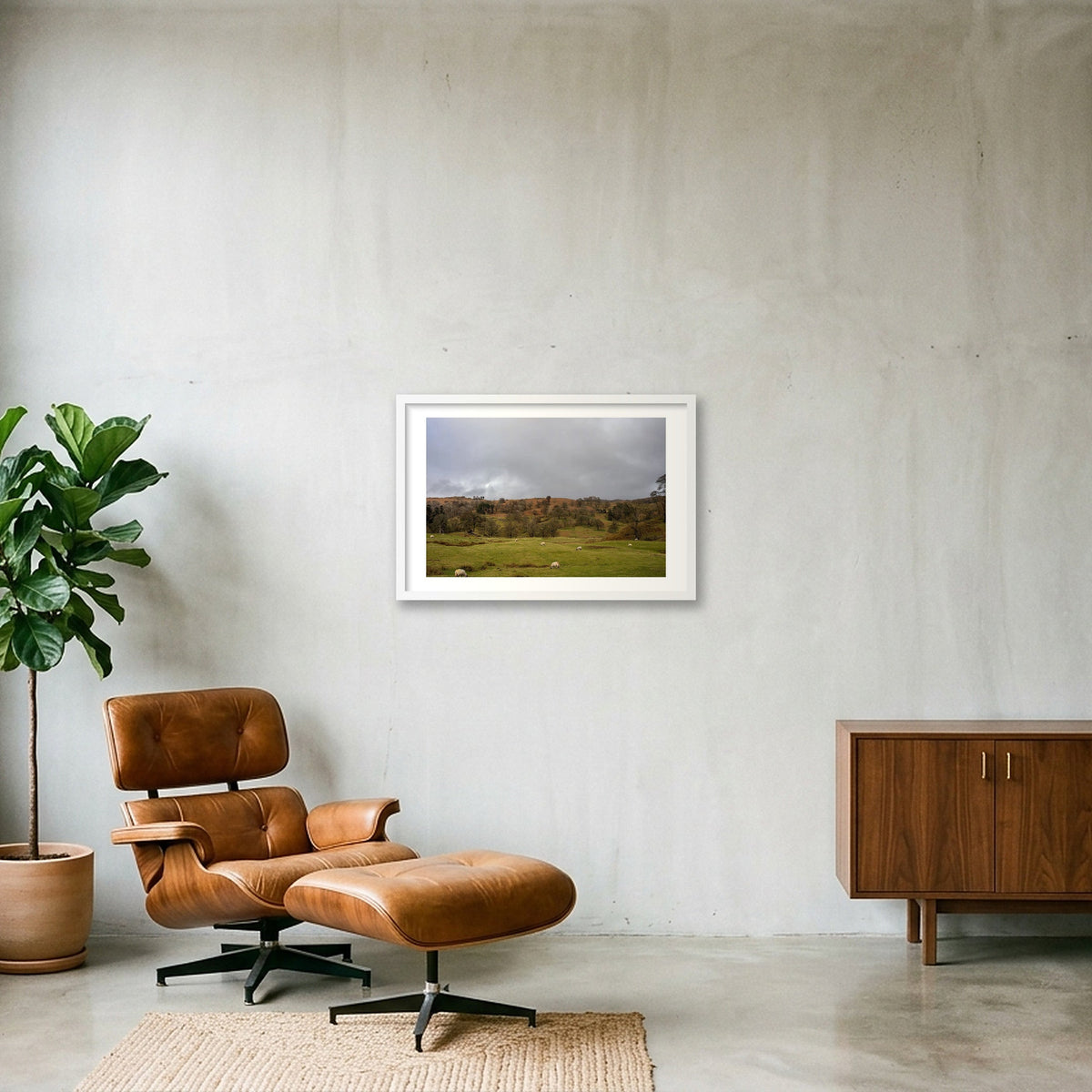 Grazing on the Hills — 60×40cm, 24×16" White Frame