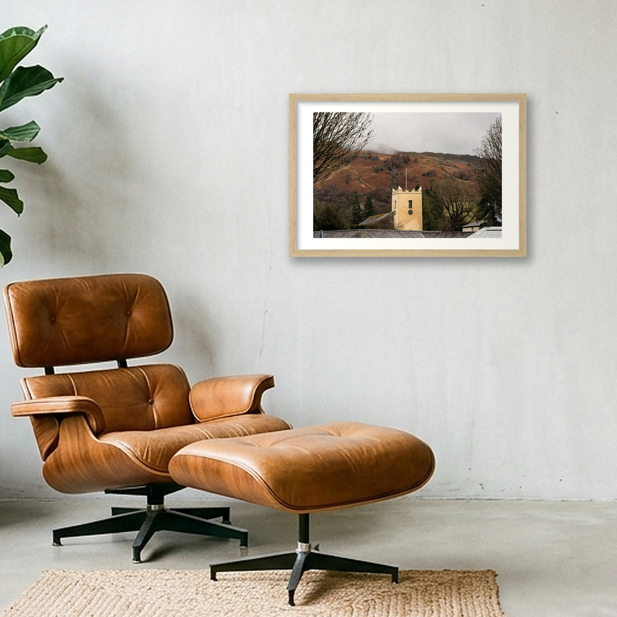 Church in Winter — 45×30cm, 18×12" Oak Frame