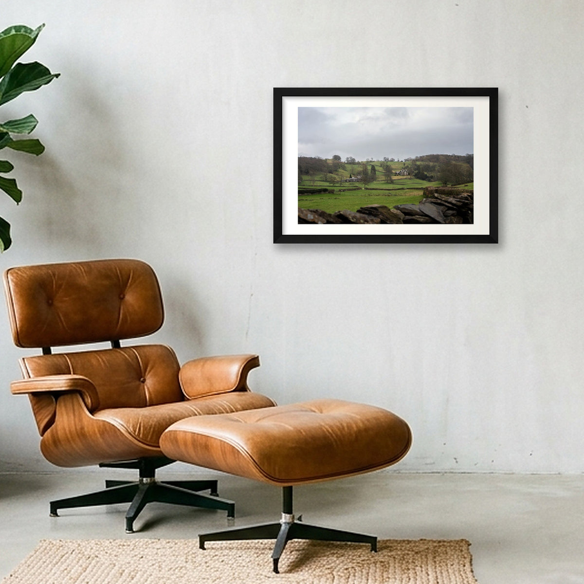 Mountain Farm — 45×30cm, 18×12" Black Frame
