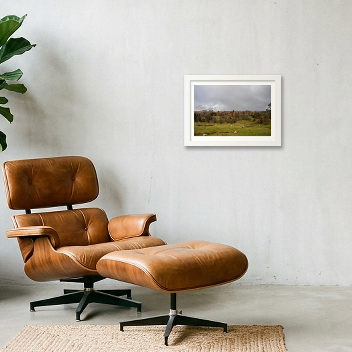 Grazing on the Hills — A4 (30×21cm, 12×8") White Frame