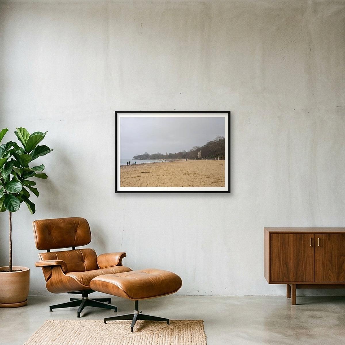 Tower on the Beach — 100×70cm, 39×28" Black Frame