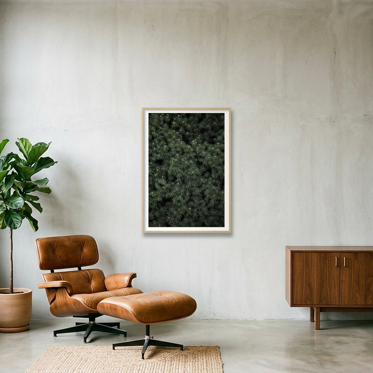 Evergreen — 70×100cm, 28×39" Oak Frame