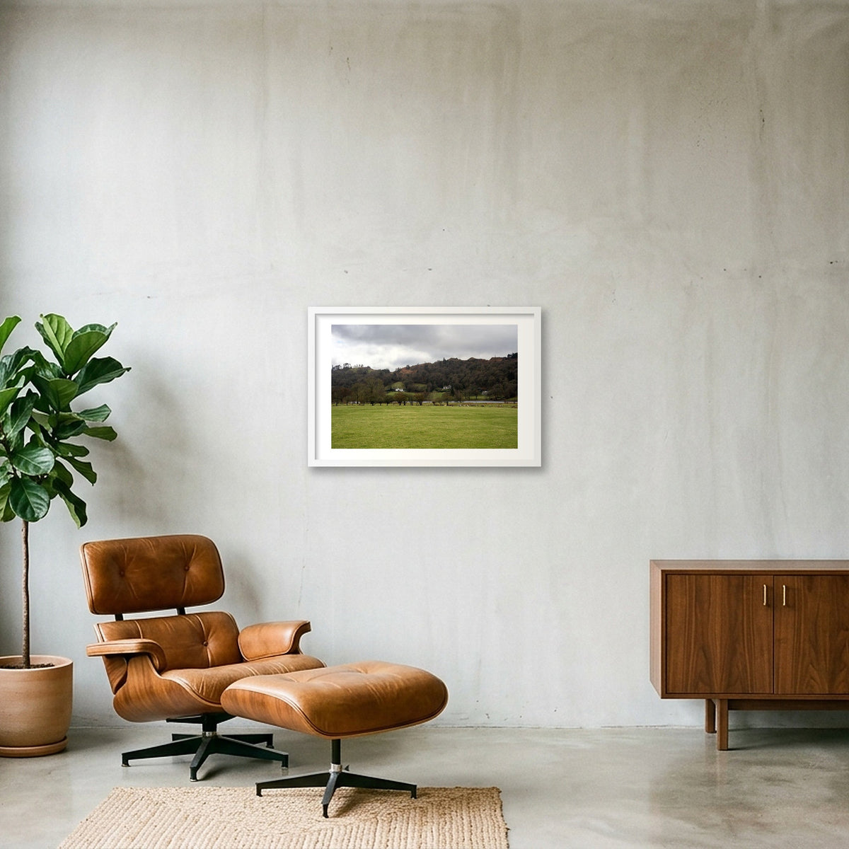 House on the Hills — 60×40cm, 24×16" White Frame