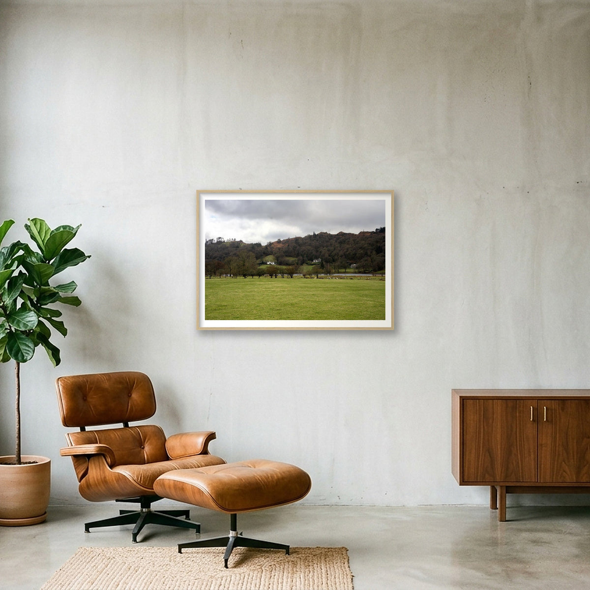 House on the Hills — 100×70cm, 39×28" Oak Frame