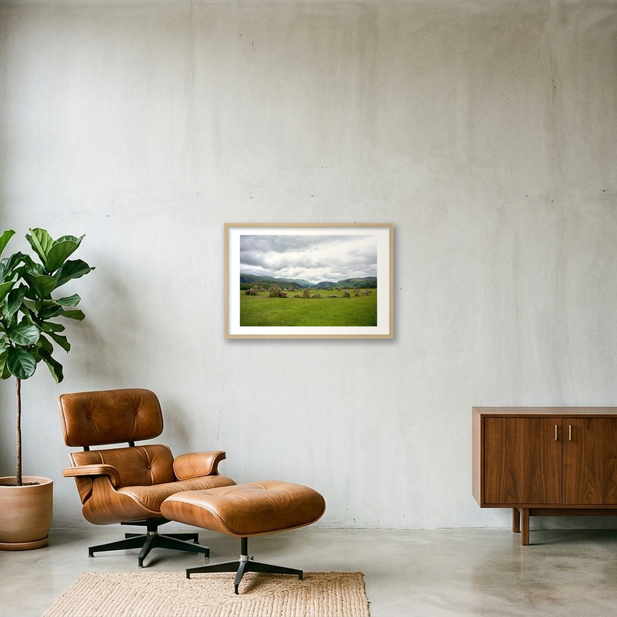 Stone Circle — 60×40cm, 24×16" Oak Frame