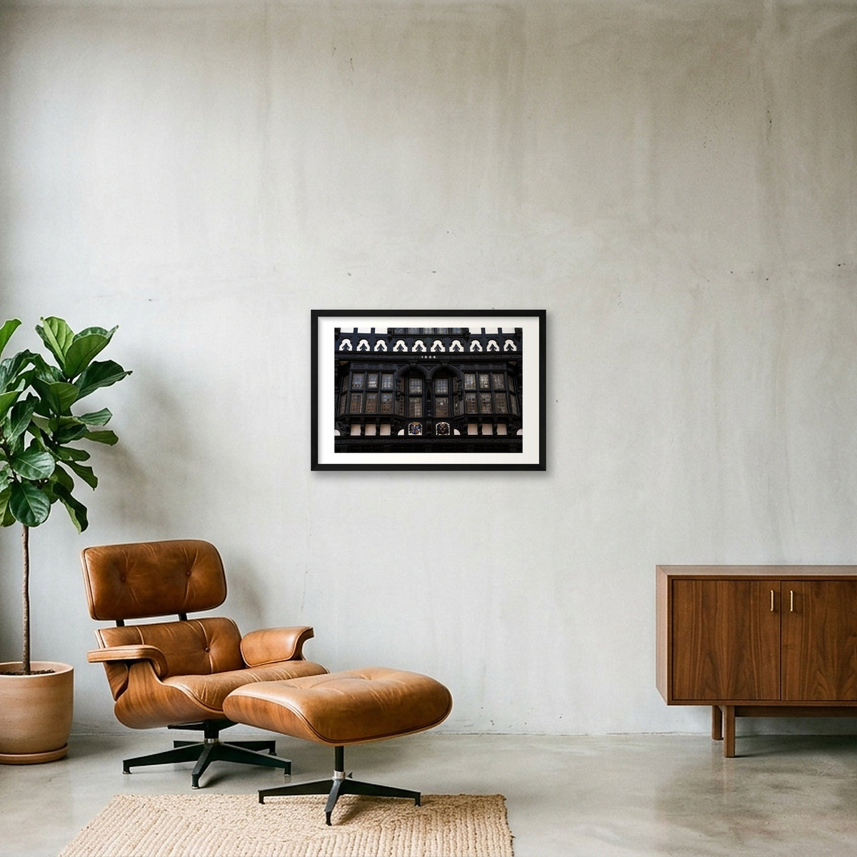 Architectural Woodwork — 60×40cm, 24×16" Black Frame