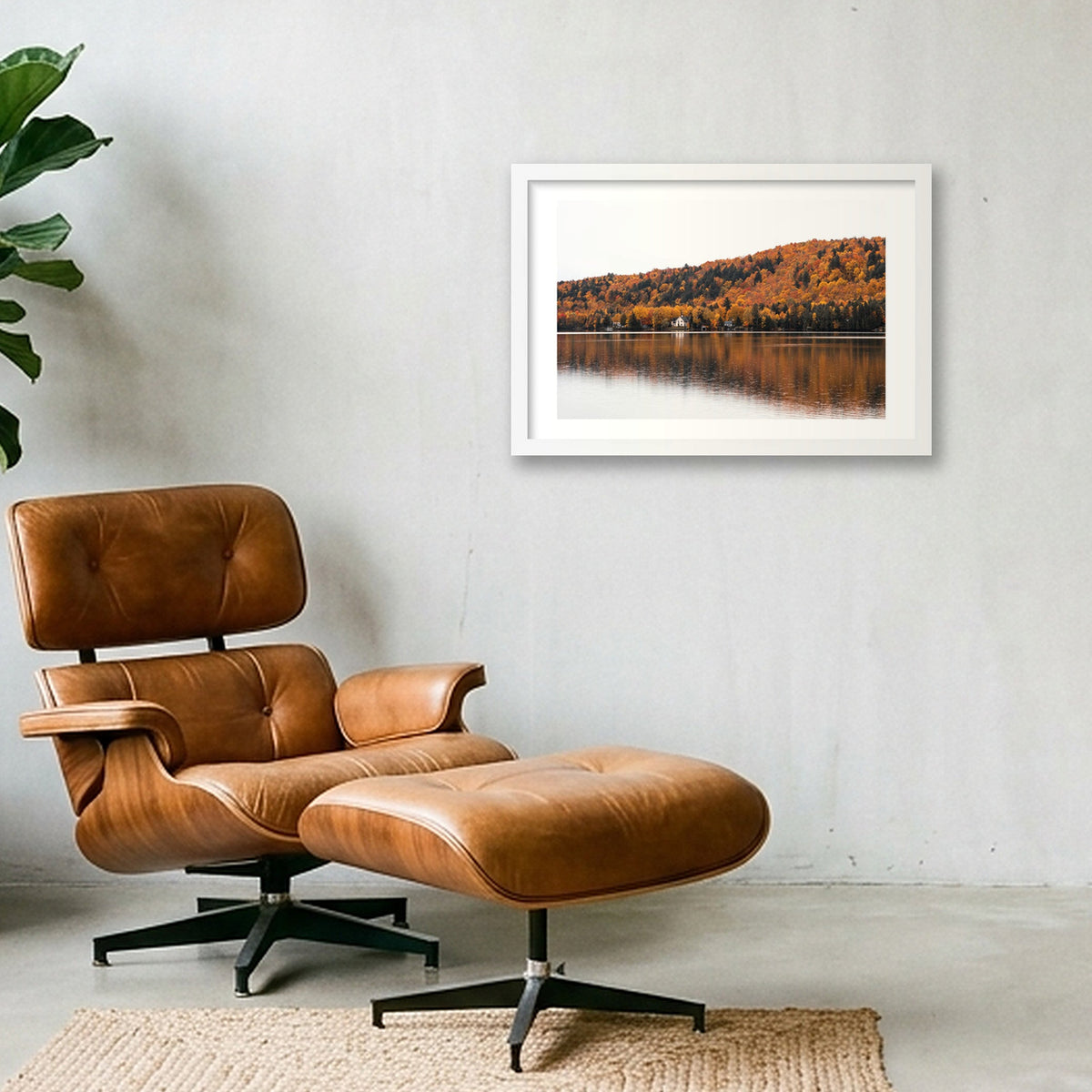 Lakeside in the Fall — 45×30cm, 18×12" White Frame