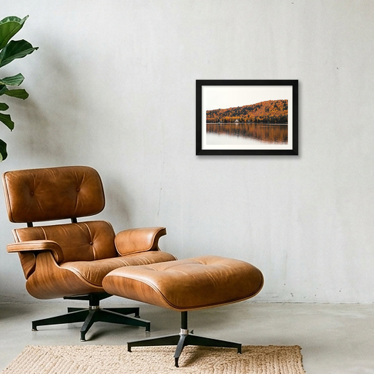 Lakeside in the Fall — A4 (30×21cm, 12×8") Black Frame