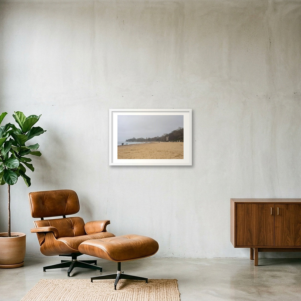 Tower on the Beach — 60×40cm, 24×16" White Frame