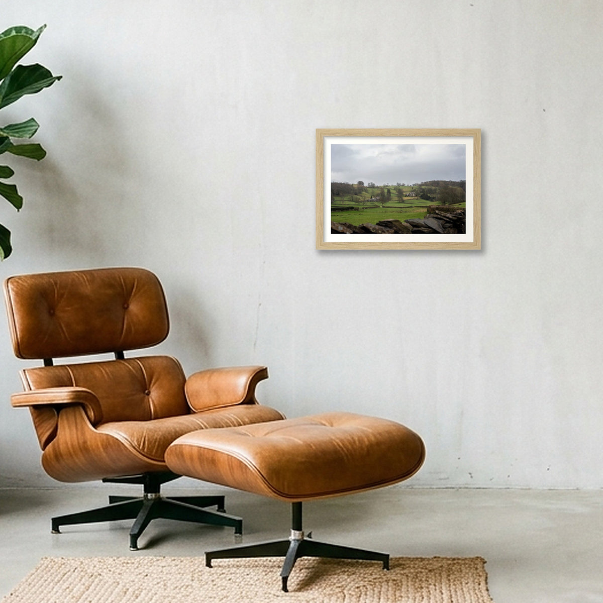 Mountain Farm — A4 (30×21cm, 12×8") Oak Frame