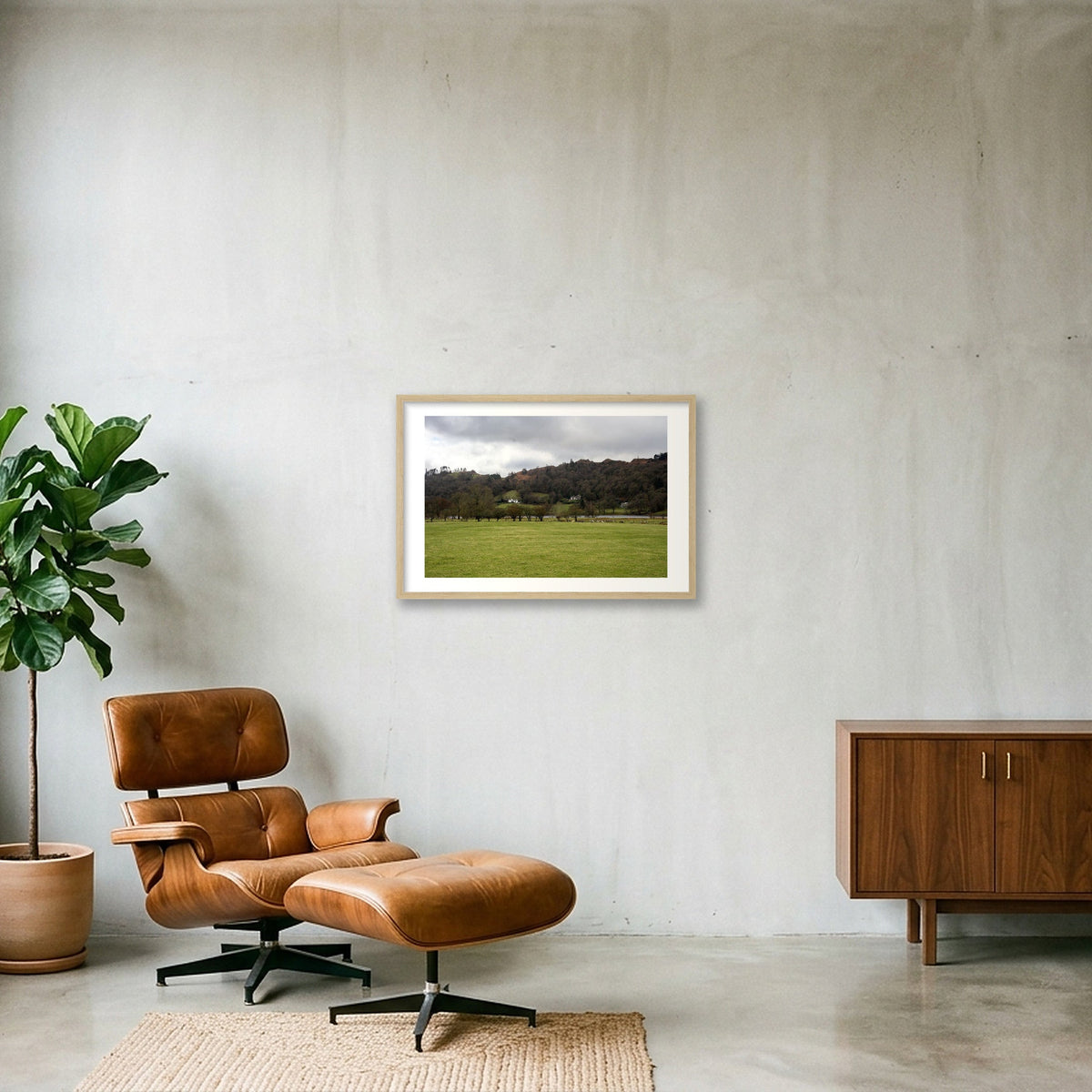 House on the Hills — 60×40cm, 24×16" Oak Frame