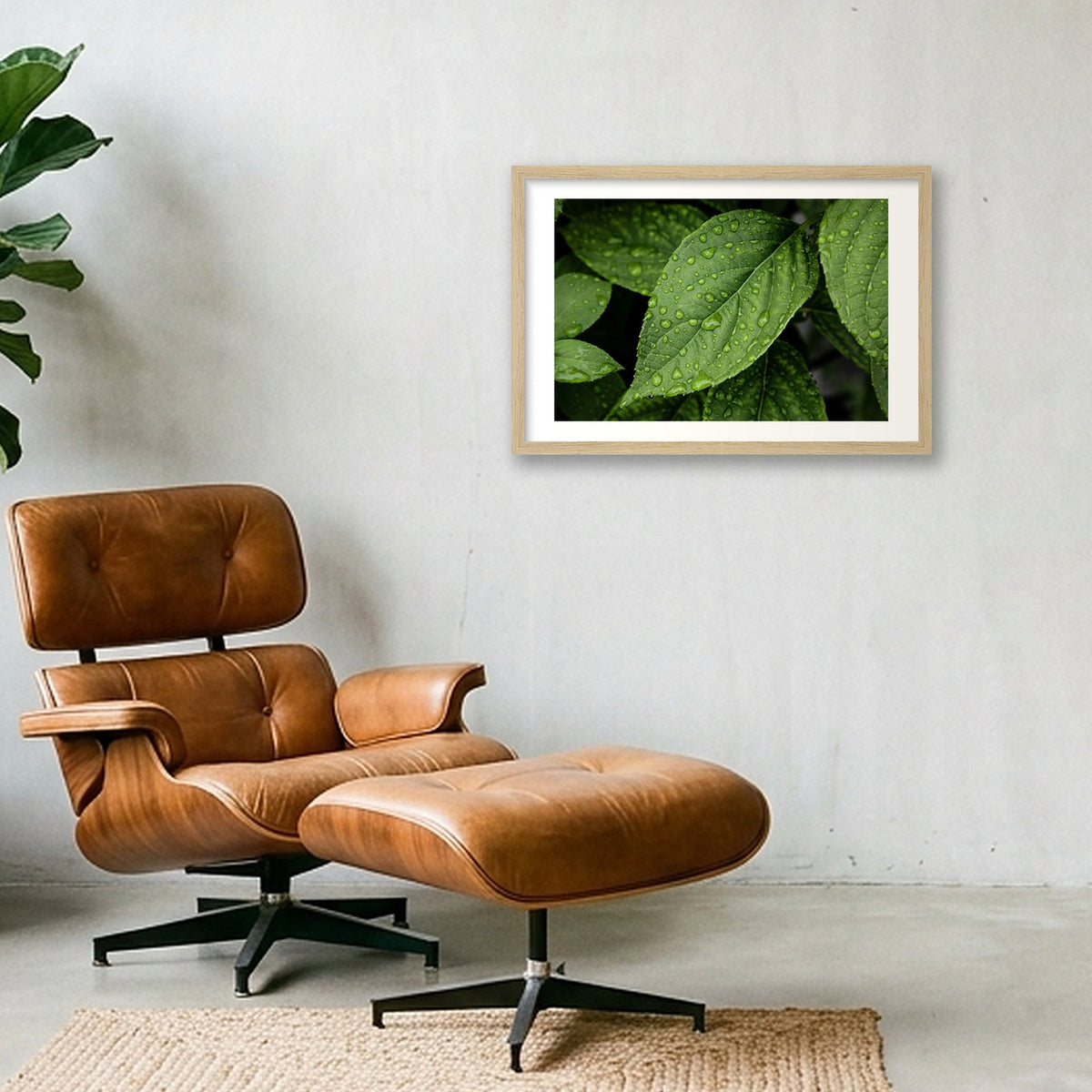 Raindrops — 45×30cm, 18×12" Oak Frame