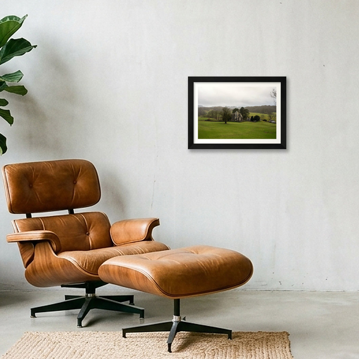 Church in the Rolling Hills — A4 (30×21cm, 12×8") Black Frame