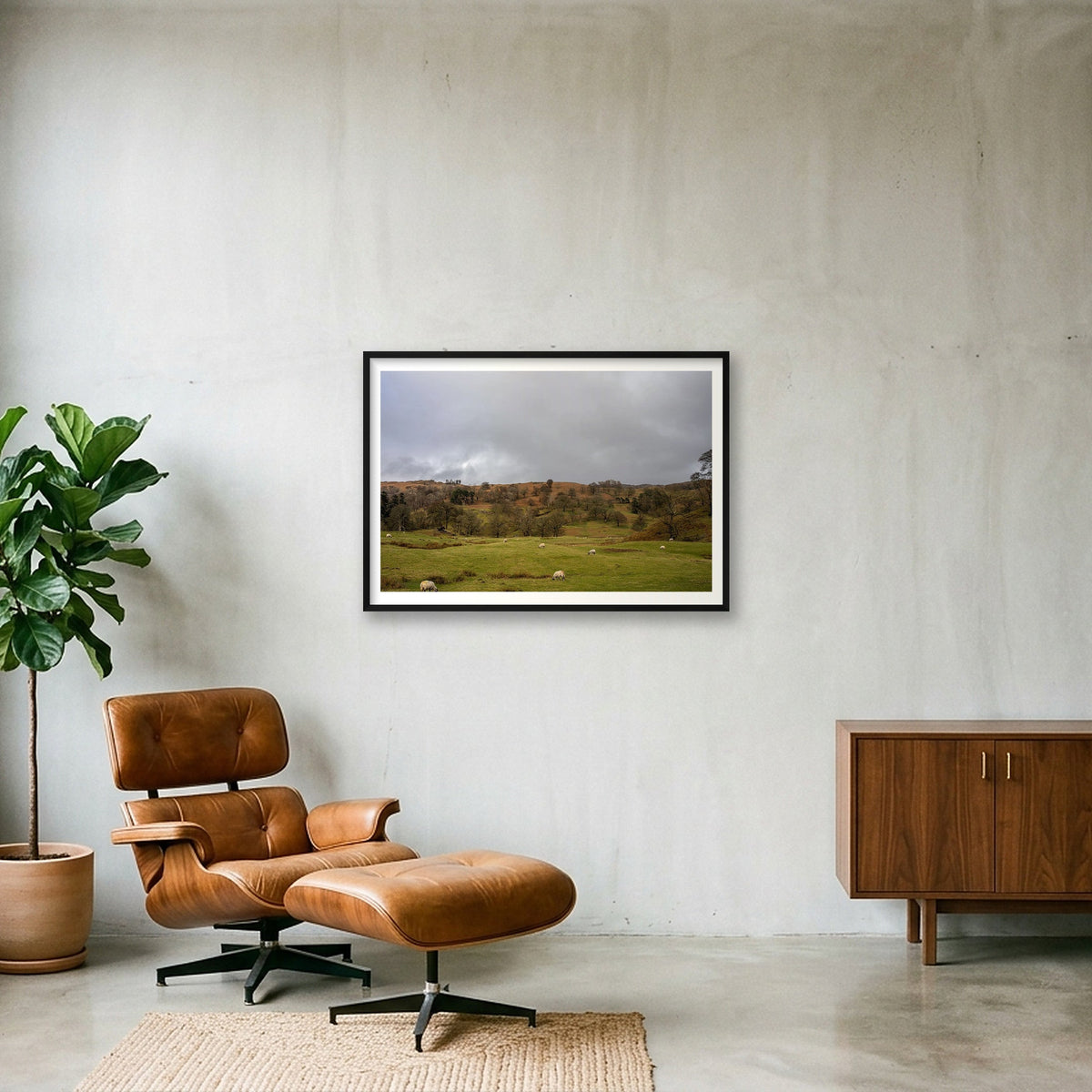 Grazing on the Hills — 100×70cm, 39×28" Black Frame