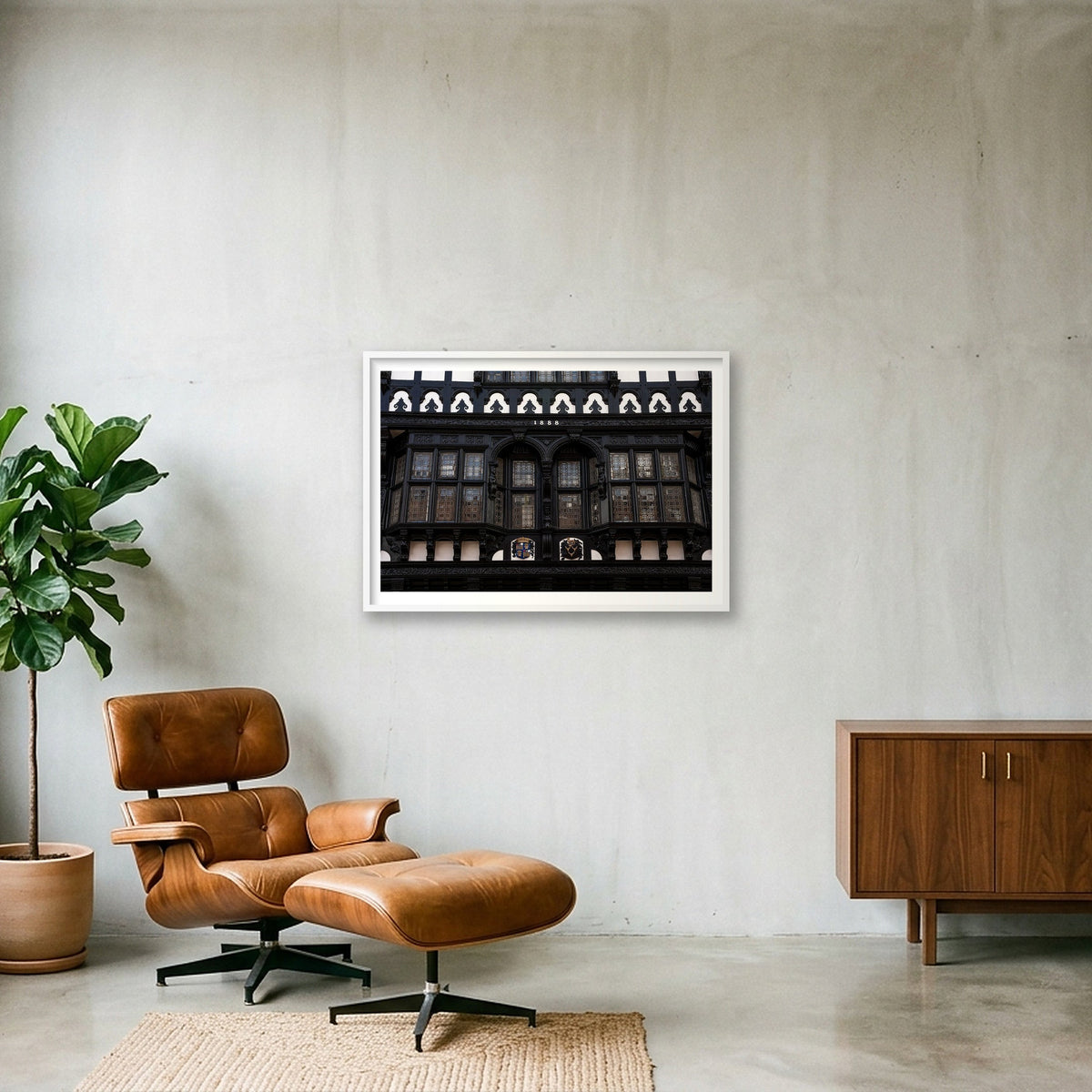 Architectural Woodwork — 100×70cm, 39×28" White Frame