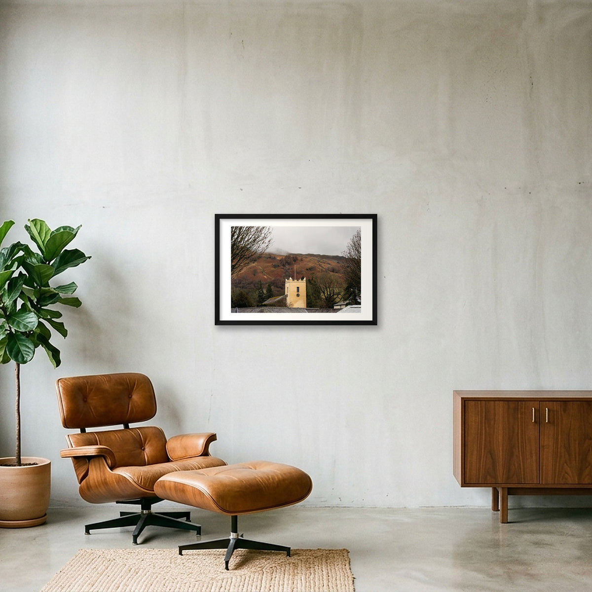 Church in Winter — 60×40cm, 24×16" Black Frame